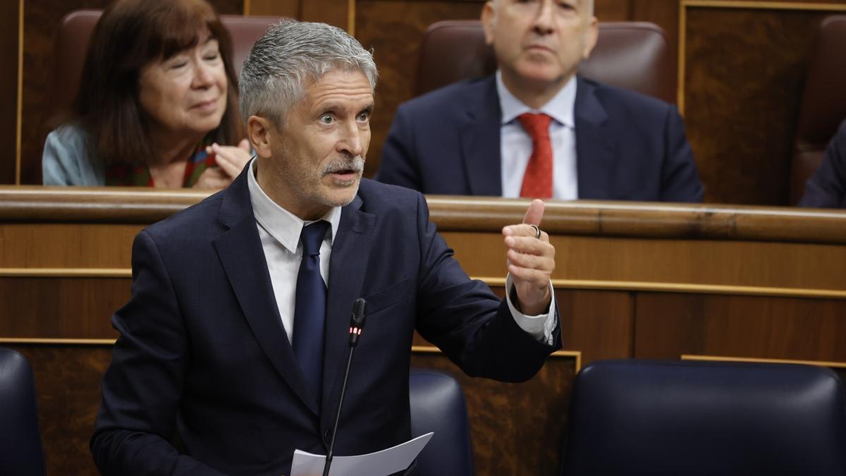 El ministro de Interior, Fernando Grande-Marlaska, este miércoles en el Congreso.