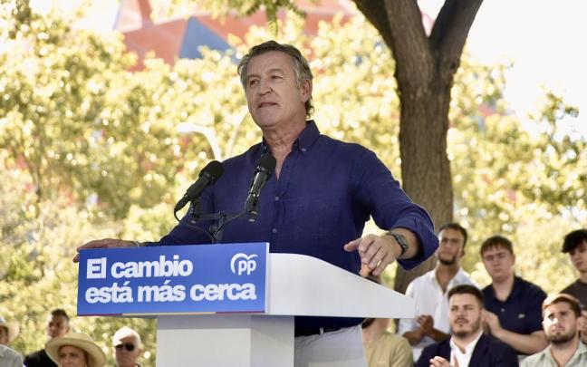 El presidente del partido Alberto Núñez Feijóo .