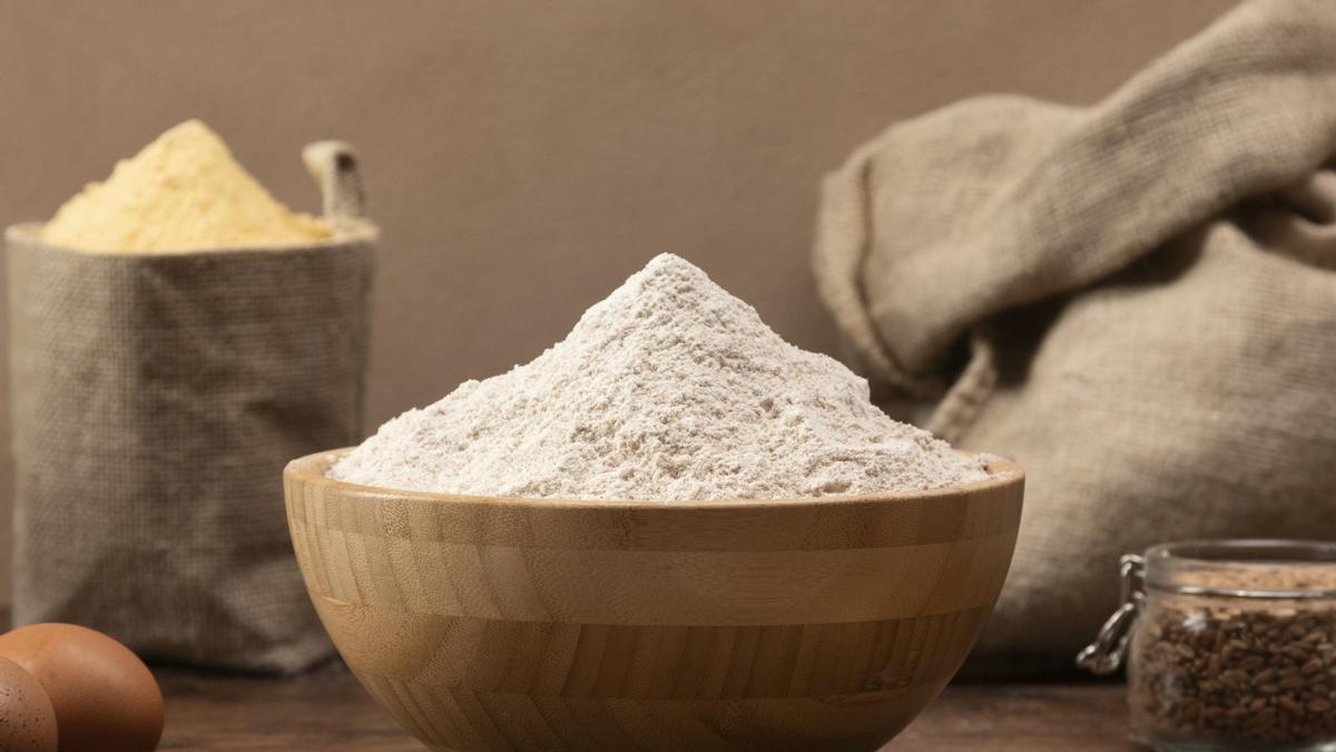 bolsas ingredientes llenas harina