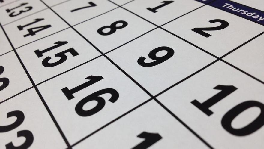 Imagen de un calendario. Foto: Pixabay