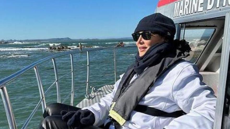 Tamara Falcó, en un barco en Ciudad del Cabo.