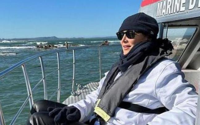 Tamara Falcó, en un barco en Ciudad del Cabo.