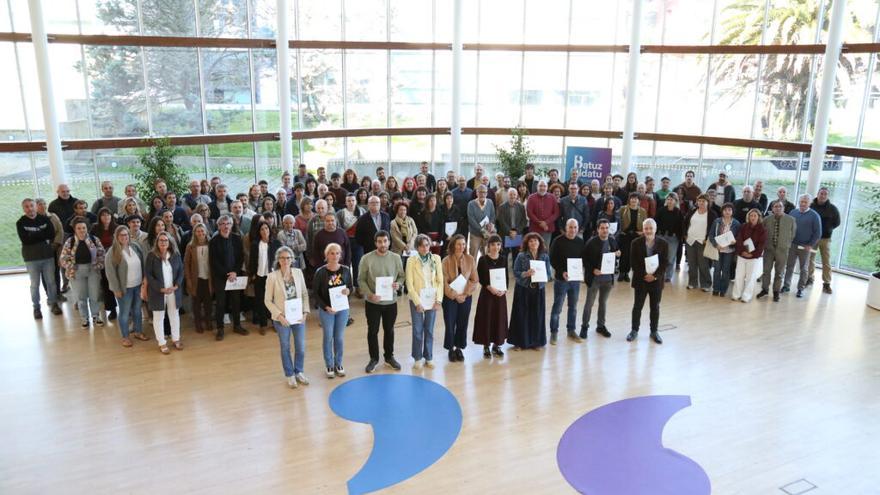 Imagen de la presentación de la iniciativa 'Batuz Aldatu' en Donostia.