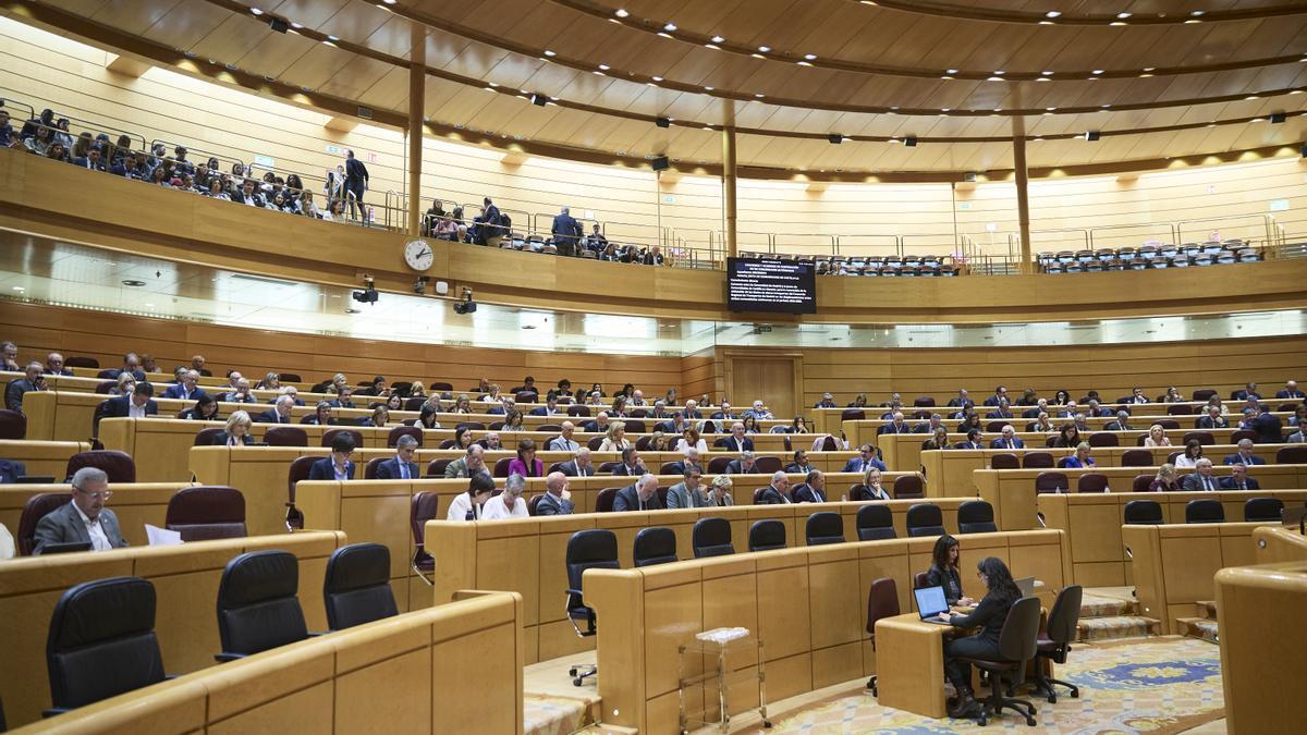 El hemiciclo del Senado vota durante una sesión plenaria.