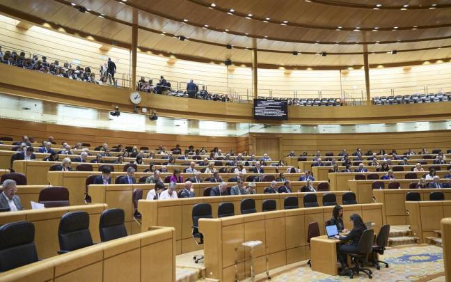 El hemiciclo del Senado vota durante una sesión plenaria.