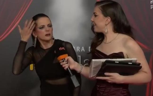 Inés Hernanz, en la alfombra roja de los Goya. / X Inés Hernanz, en la alfombra roja de los Goya.