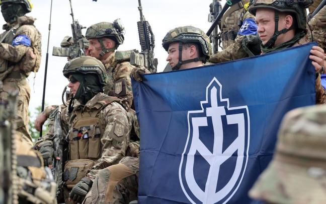 Paramilitares de la Legión Libertad de Rusia.