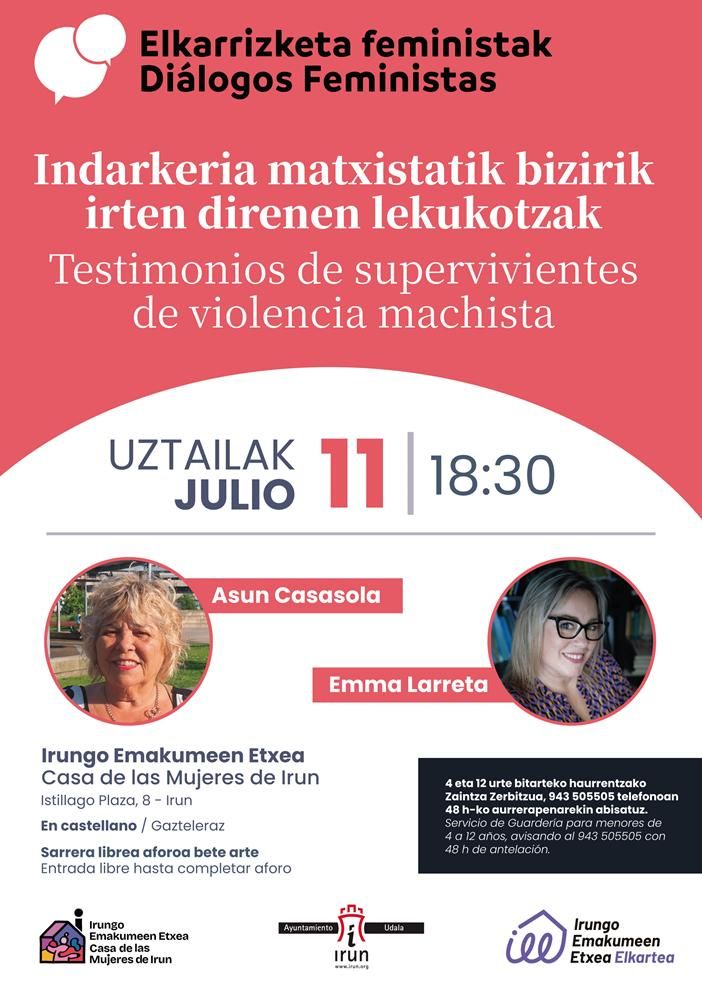 Foto del cartel de la charla del viernes, que se enmarca en el programa 'Diálogos Feministas'.