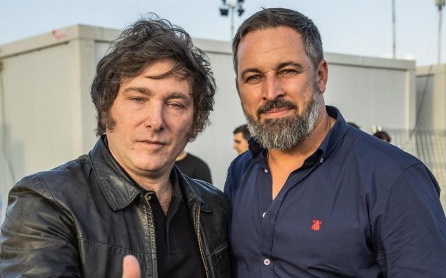 Los ultraderechistas Milei y Abascal, en una imagen de archivo.