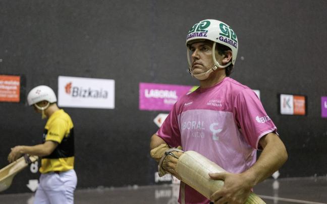 Erkiaga, durante un lance de las quinielas del Grand Slam de Gernika.