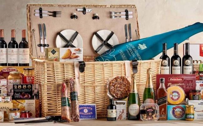 Imagen de una cesta de Navidad.