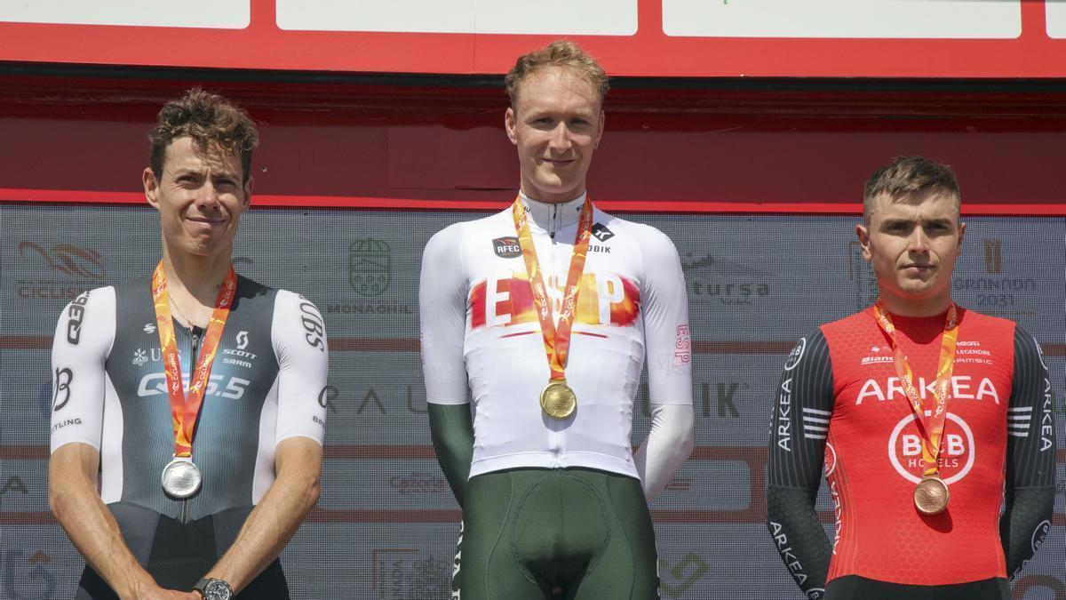El ciclista Abel Balderstone, campeón de contrarreloj en los Campeonatos de España de Carretera.