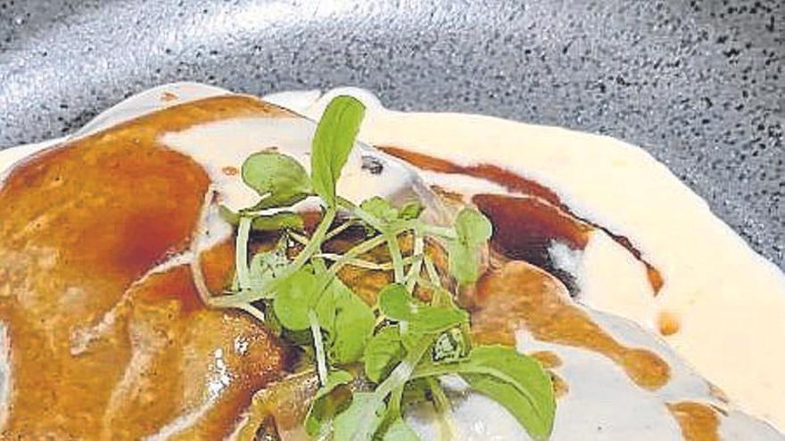 Ravioli con Mascarpone y trufa.