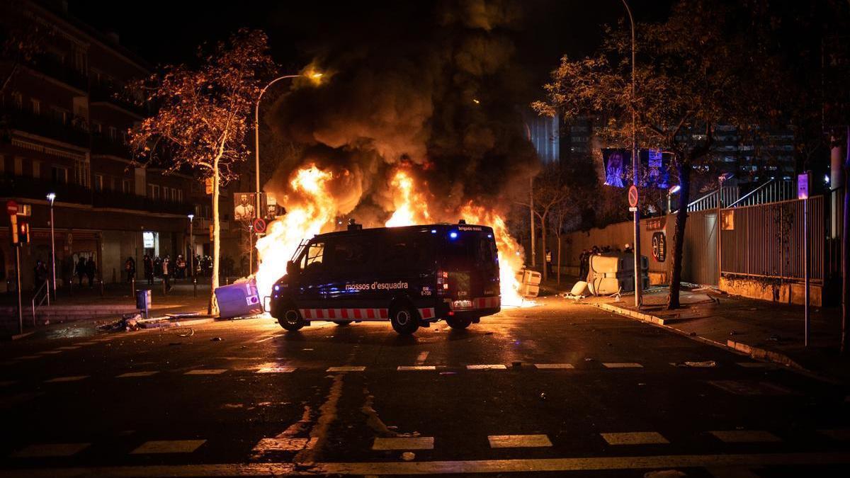 Incidentes tras una manifestación convocada por Tsunami Democràtic en Barcelona en diciembre de 2019.