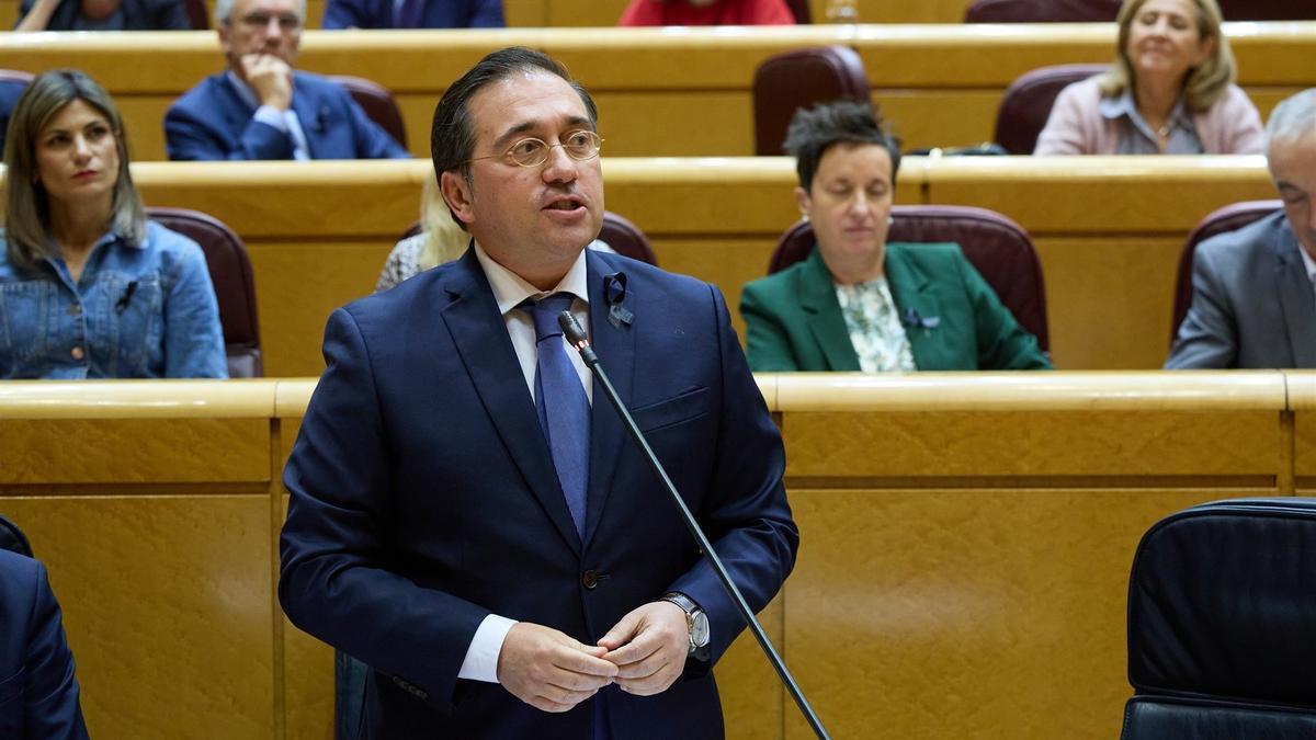 El ministro de Asuntos Exteriores, Unión Europea y Cooperación, José Manuel Albares, en el Senado en una foto de archivo.