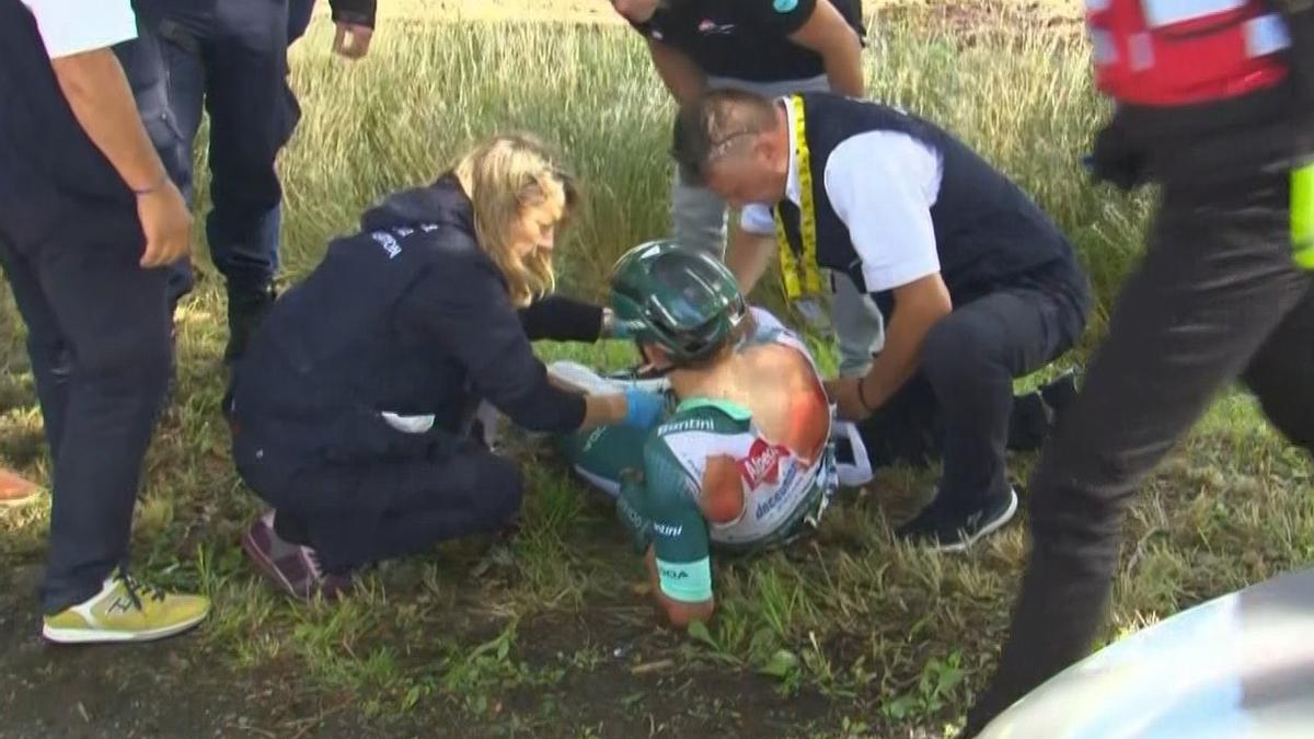 Philipsen tuvo que abandonar tras la caída.