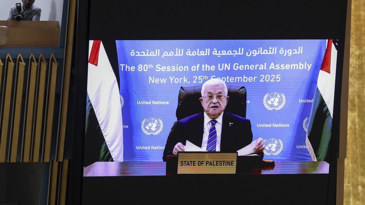 El presidente de la Autoridad Palestina, Mahmud Abás, comparece ante la Asamblea General de la ONU.