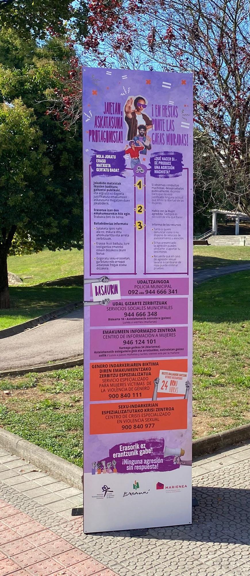 Totem diseñado por el área de Igualdad