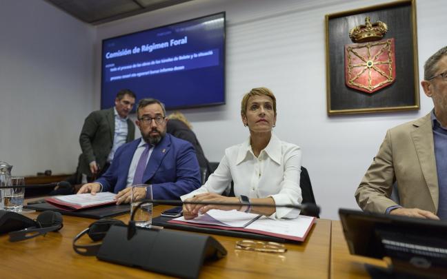 Chivite anuncia una nueva licitación para acabar las obras de Belate. Fotos de la comparecencia en el Parlamento de Navarra / Diario de Noticias de Navarra - Unai Beroiz