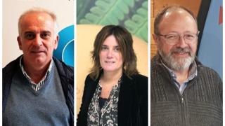 Aitor de las Heras, gerente de Garaia; Karmele Pikabea, gerente de Euskaber; José Pablo Larrea, director de Comunicación de Baserria Km0 