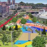  nuevo Parque de las Sirgueras, que se situará en el barrio de Punta Zorrotza, concretamente, en el espacio definido entre la línea ferroviaria de Renfe Cercanías, la Ría y la calle Artsenalbidea.