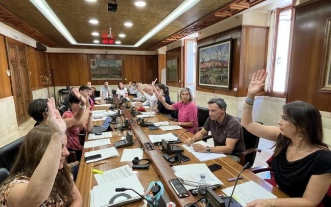 Comisión de Euskera, Cultura y Educación y Deporte, Salud y Cooperación en la que se ha aprobado la nueva ordenanza de animales. EP