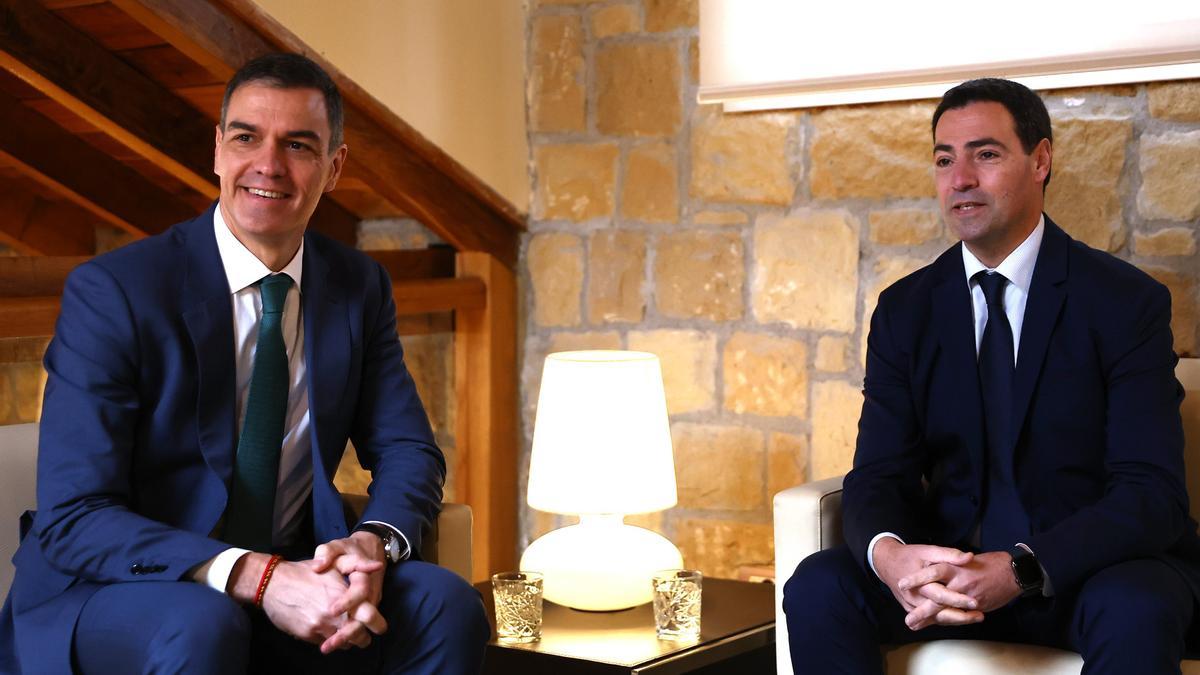 Sánchez y Pradales, en la reunión que mantuvieron el pasado 27 de febrero en el Parque Tecnológico de Zamudio Moncloa