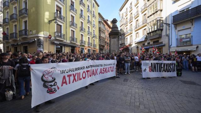 Manifestación en Pamplona en apoyo de las 28 personas detenidas en la macrooperación policial Unai Beroiz