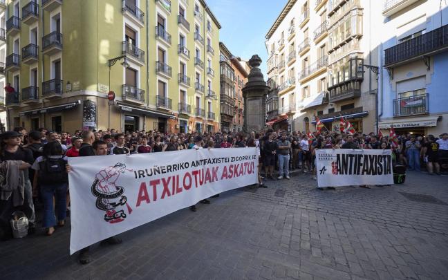 Manifestación en Pamplona en apoyo de las 28 personas detenidas en la macrooperación policial Unai Beroiz