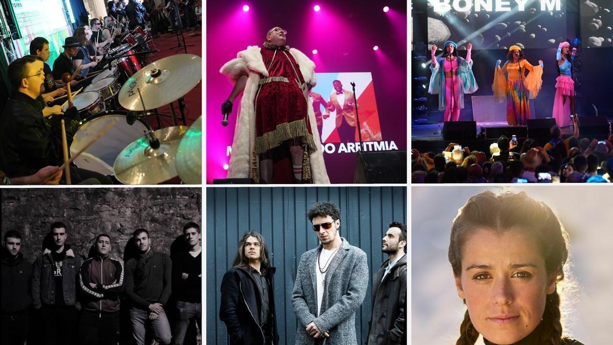 Algunos de los artistas que protagonizarán los conciertos de San Fermín 2026. DNN