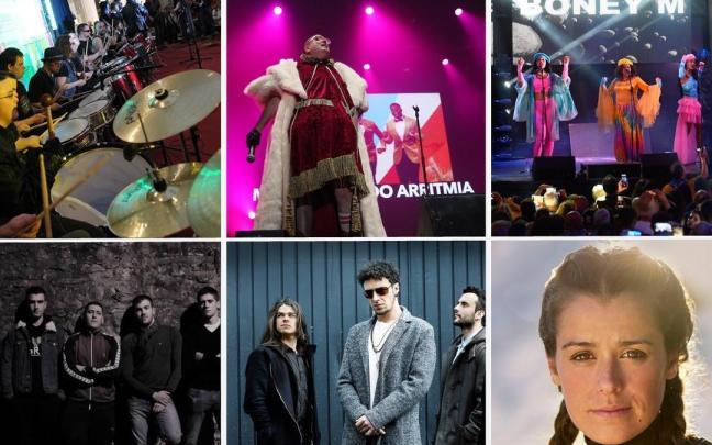 Algunos de los artistas que protagonizarán los conciertos de San Fermín 2026. DNN