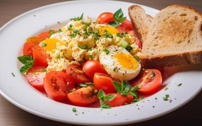 Huevos revueltos con tomate