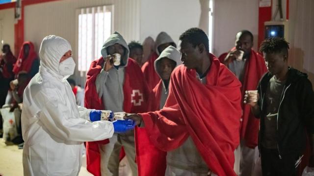 Inmigrantes rescatados en Fuerteventura.