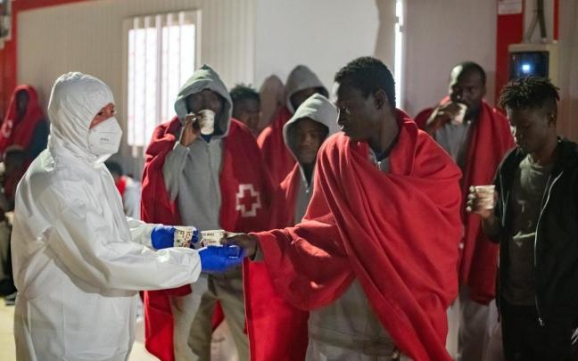 Inmigrantes rescatados en Fuerteventura.