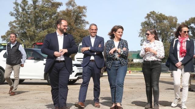 Teresa Ribera, durante la visita a la finca de La Almoraina en 2023.