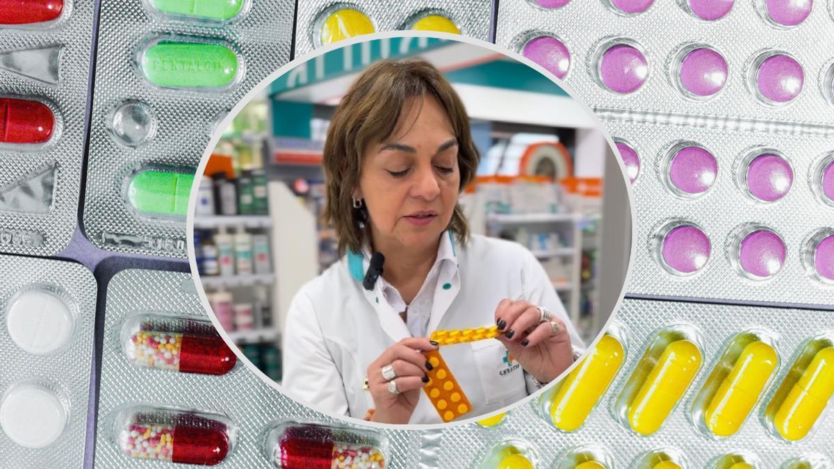 La farmacéutica Verónica Olmo explica los pormenores de los blisters de pastillas.