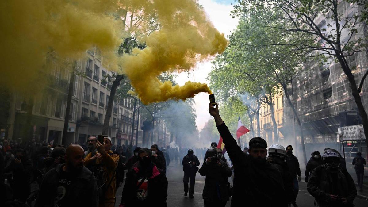 Marchas en París por el Día del Trabajador.