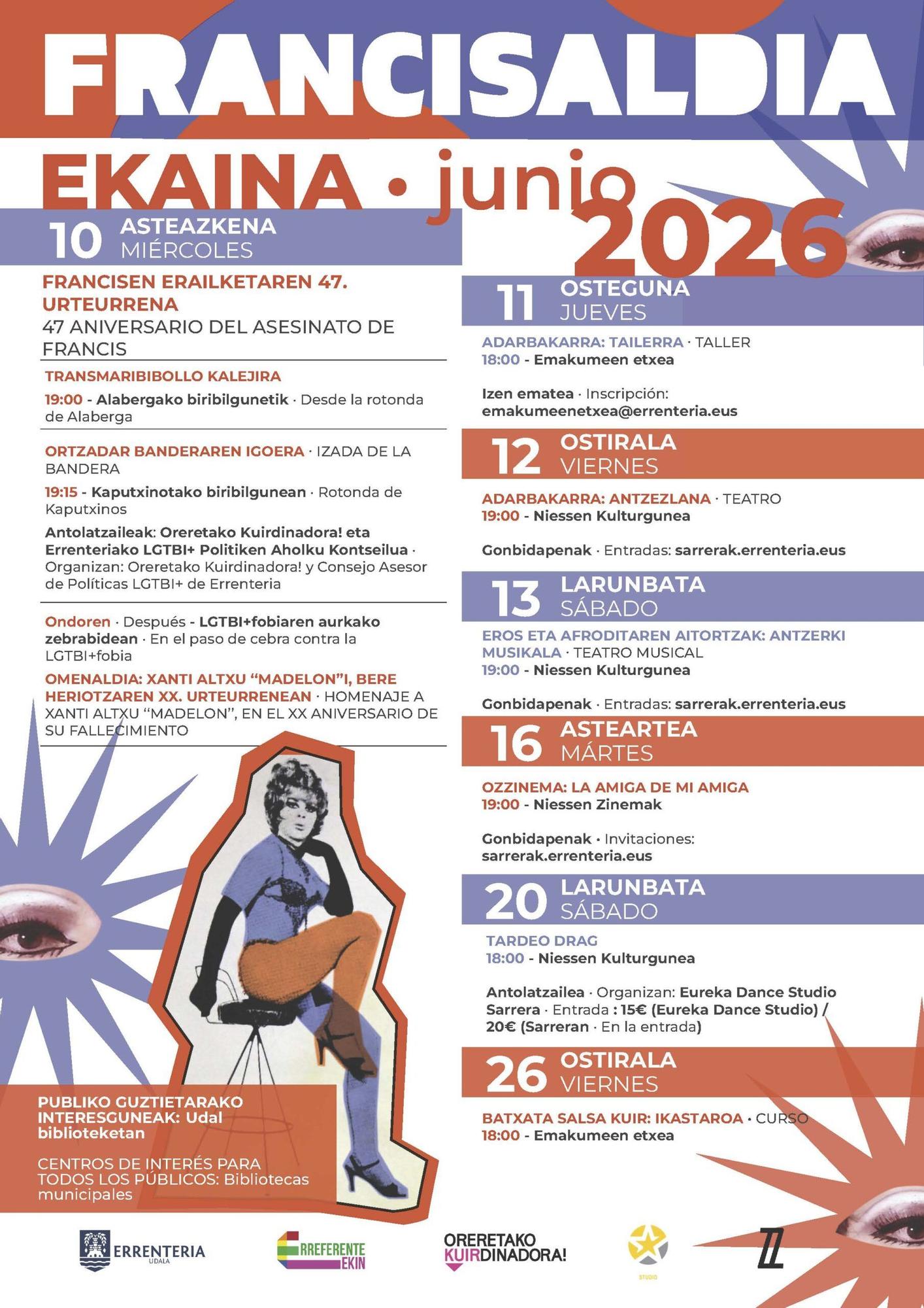 Cartel con la programación de Francisaldia.