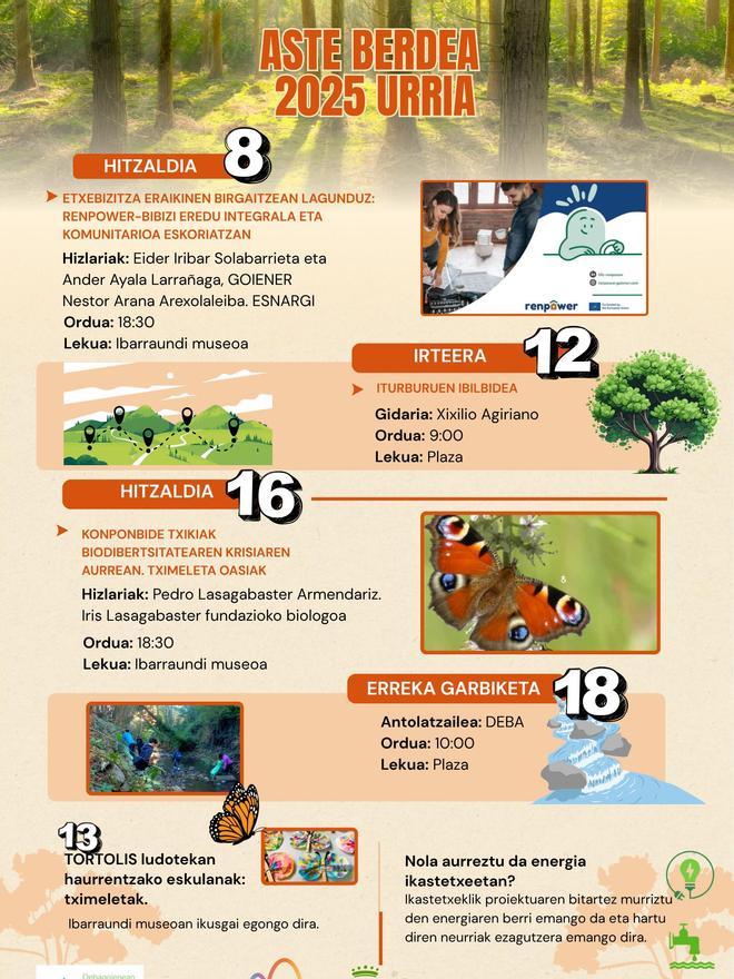 Programación organizada con motivo de la Aste Berdea.