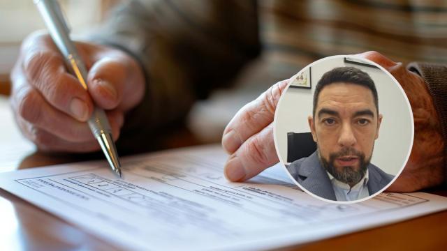 David Jiménez, abogado de herencias, aclara el error de la "cláusula mágica" del testamento para pagar impuestos.hand focused expression