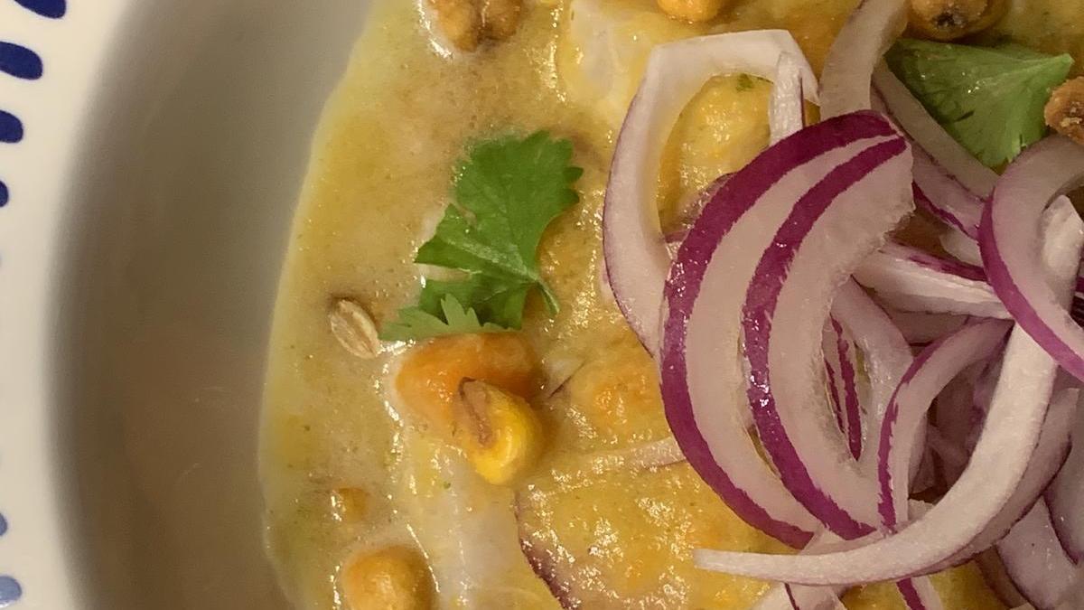 Ceviche de lubina con fruta de la pasión