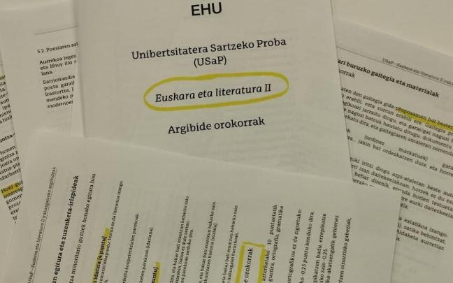 Instrucciones sobre el examen de Euskera y Literatura II de la PAU 2027 que han mandado a los institutos.