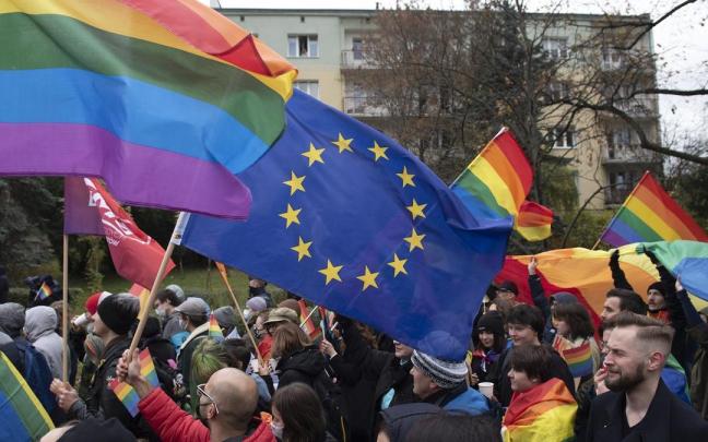 Imagen de archivo de una manifestación por los derechos LGBT en Polonia. Imagen de archivo de una manifestación por los derechos LGBT en Polonia.