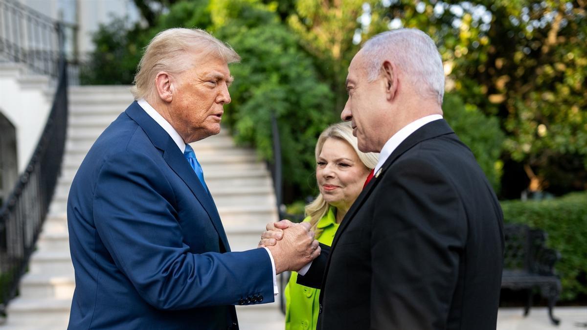 El presidente de Estados Unidos, Donald Trump, y el primer ministro de Israel, Benjamin Netanyahu, durante su encuentro en la Casa Blanca el pasado 7 de julio.