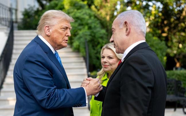 El presidente de Estados Unidos, Donald Trump, y el primer ministro de Israel, Benjamin Netanyahu, durante su encuentro en la Casa Blanca el pasado 7 de julio.