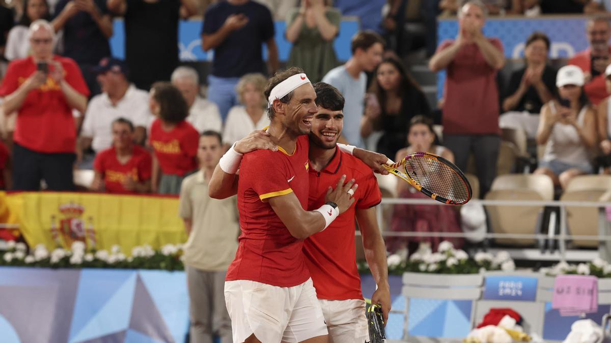 Nadal junto a Alcaraz en los Juegos Olímpicos de París.