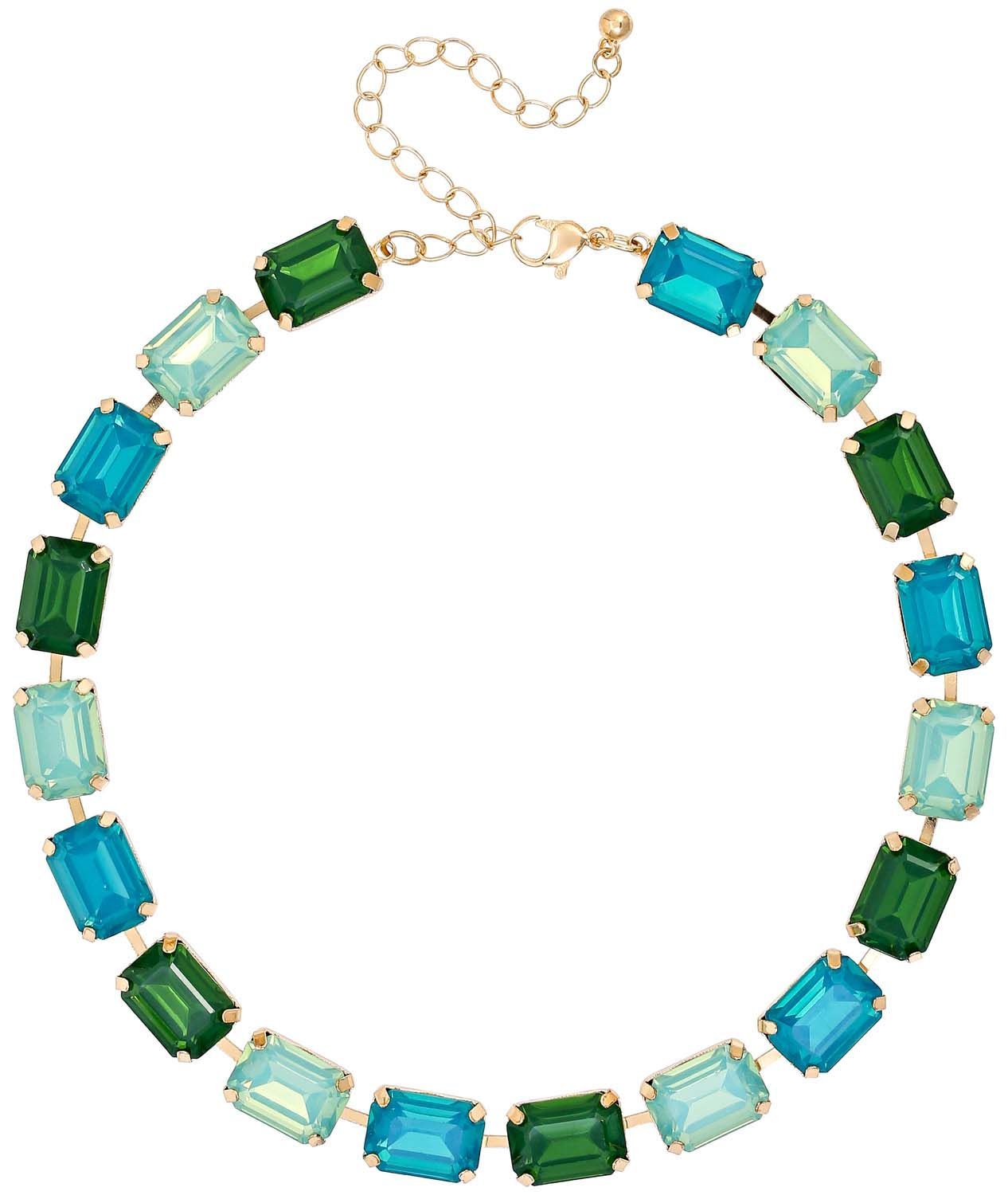 Choker con piedras azules y verdes.