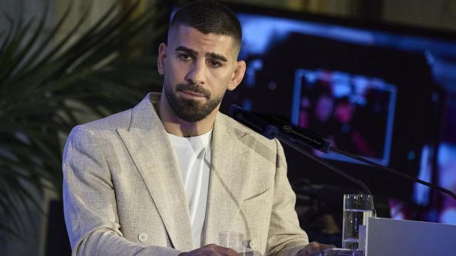 Ilia Topuria, durante un desayuno informativo.