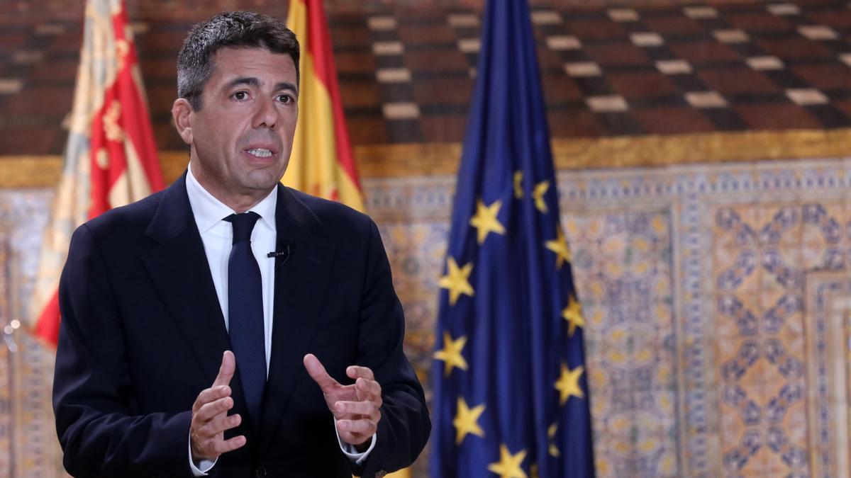 El presidente de la Generalitat, Carlos Mazón, en su discurso de fin de año.