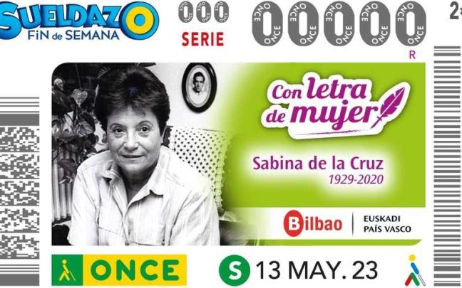 La imagen de Sabina de la Cruz, en el cupón de la ONCE del sábado